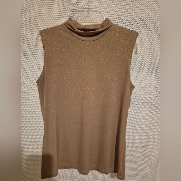 Sparkly Mockneck Sleeveless Blouse - Picture 1 of 4